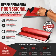 Espátula Inox para Acabamento de Massa Corrida 25/40/60cm com Lâmina Substituível
