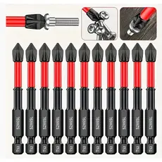 Kit 10 Bits PH2 Magnéticos de Impacto para Parafusadeira Anti Deslizante