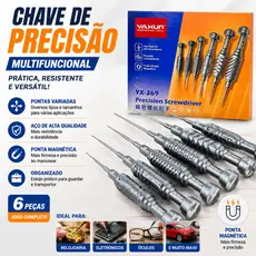 Chave De Fenda Profissional Kit 6 Em 1 De Alta Precisão Magnética