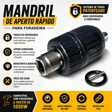 Adaptador de Chave de Impacto 1/2 para Furadeira com Mandril Metálico