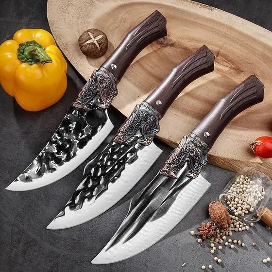 Faca Oriental e de Alta Performance com Detalhes de Dragão Ideal para Churrascos Outdoor e Cozinha