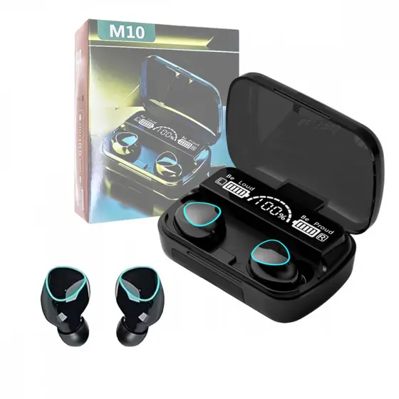 Fone De Ouvido Bluetooth Sem Fio M10 5.3 TWS Com Estojo De Carregamento-3 Meses De Garantia