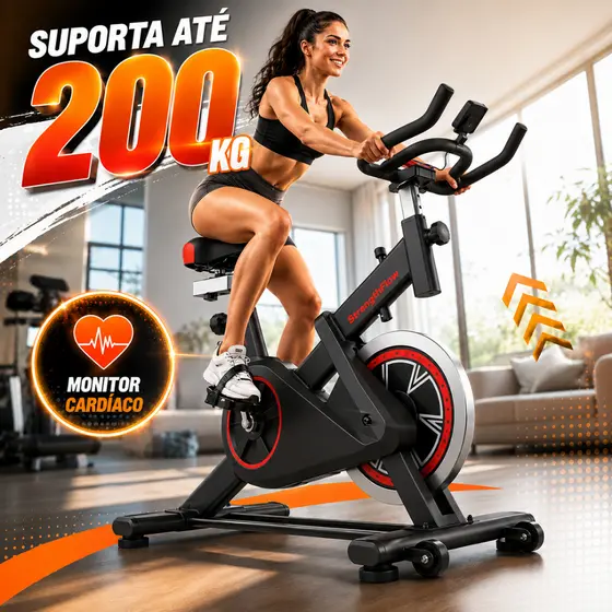 🔥Bicicleta Bike Ergometrica Spinning Detecção De Frequência Cardíaca Academia Fitness Profissional 200kg