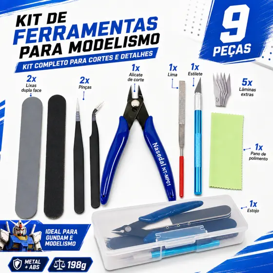 Kit de Ferramentas 9 peças para Hobby Impressora 3D Model Kit Alicate de Corte Diagonal