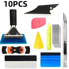 kit 10 rodo com espátula e estilete para aplicação profissional de insulfilme em carros e janelas