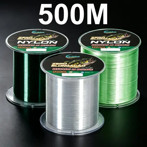 Golaluz Nova Linha De Pesca 500M Forte De Náilon 7-38LB Para Água Doce/Salgada Nylon