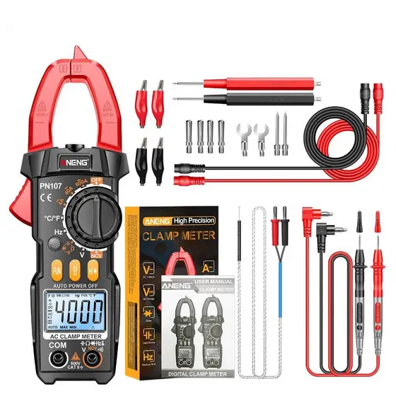 Alicate Amperímetro Digital ANENG PN107 True RMS ACTemperatura Multitester