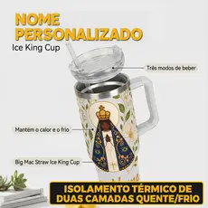 Nome Personalizado Maria Bela | Copo Térmico Inox 1200ml Grande Capacidade | Com Canudo Portátil Ideal para Presente