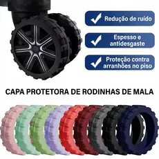 8 Peças Capas Protetoras para Rodas de Bagagem – Silicone Anti-Ruído e Anti-Arranhão, Luminosa