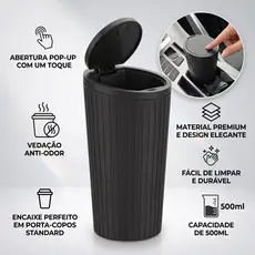 Lixeira Automotiva Encaixe Porta Copos Lixo Carro Uber
