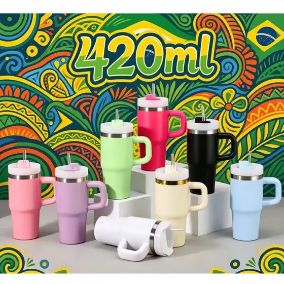 Copo Garrafa Térmica 420ml Resistente – Mantém Bebidas Frias ou Quentes por mais tempo 420ML COPO