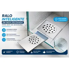 Ralo Inteligente em Aço Inox para Box de Banheiro Escovado