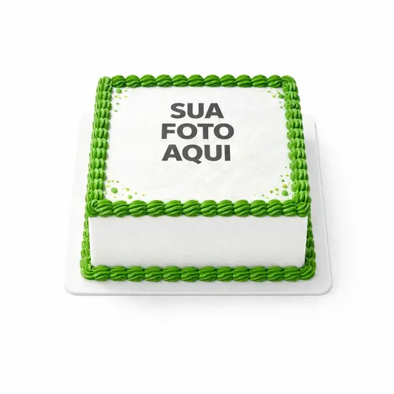 Papel De Arroz A4 Personalizado Bolo Quadrado para Festa Voce Envia a Foto - 21cm x 29,7cm