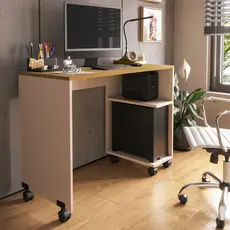 Escrivaninha Mesa de Computador Notebook Escritório Gamer Estudo com Rodizios Beauty