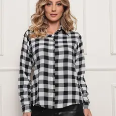 BLUSA CAMISA XADREZ FEMININA MANGA LONGA CAMISA SOCIAL