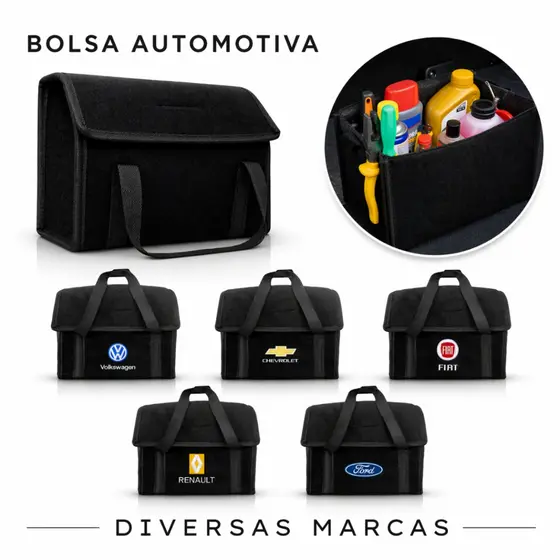 Bolsa Organizadora de Ferramentas Automotiva Multiuso para Porta Malas Feita de Carpete Premium