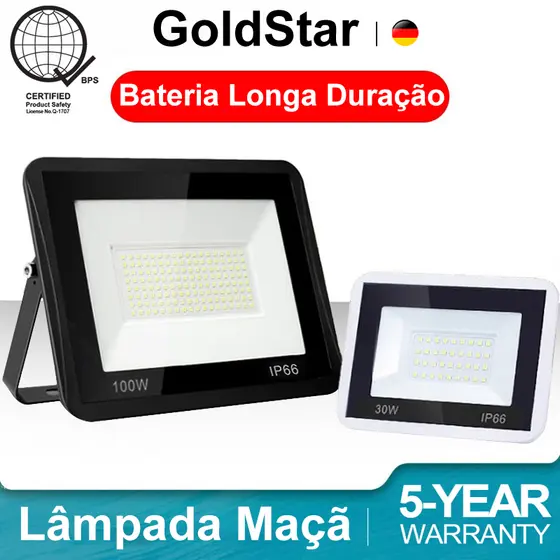 GoldStar 1000W Led Luminária Holofote Bivolt Prova D'água Branco Frio Luz Intensa Forte Quintal