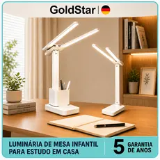 GoldStar Luminária Abajur De Mesa Recarregável Luz Led Sem Fio Luminária De Estudo Sensível Ao Toque