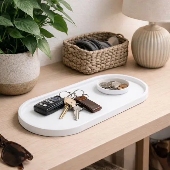Bandeja Decorativa Multiuso – Porta Objetos para Sala, Aparador, Mesa ou Escritório