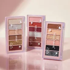 Kit 3 Paletas de Sombras Chuppa Hello Mini Design Moderno e Seguro Cores Elegantes Maquiagem de Longa Duração