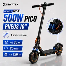 Patinete Elétrico Adulto 350W 500W Pico 25km/h Autonomia 30km 4 Amortecedores App Bluetooth Dobrável Bivolt