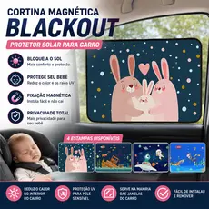 Cortina Carro Blackout Magnética Bebê Cortina Protetor Solar Blackout Janela Carro Bebê Infantil Magnética