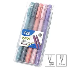 Canetas Esferográfica CIS BPX 0.7 mm  Kit com 5 Cores