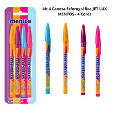 Caneta Compactor Mentos Esferográfica  1.0mm kit com 4 Cores vibrantes
