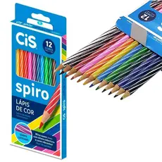 Lápis de Cor CIS Spiro – Caixa com 12 Cores Vibrantes