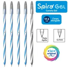 Caneta CIS Spiro Gel 0.7mm Azul/Preta – Escrita Suave e Secagem Rápida