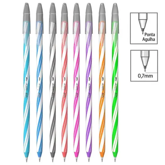 Canetas Gel e Esferográfica CIS Spiro 0.7mm Coloridas – Cores Vibrantes e Escrita Super Macia