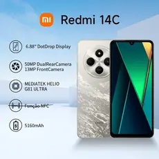 Redmi 14C 4G 6.88” 256GB 120Hz 50MP 13MP 5160mAh Android 14 Novo Versão Global