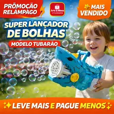 🦈LANÇADOR DE BOLHAS TUBARÃO INFANTIL | Super Jato de Sabão Automático |BRINQUEDO PREMIUM