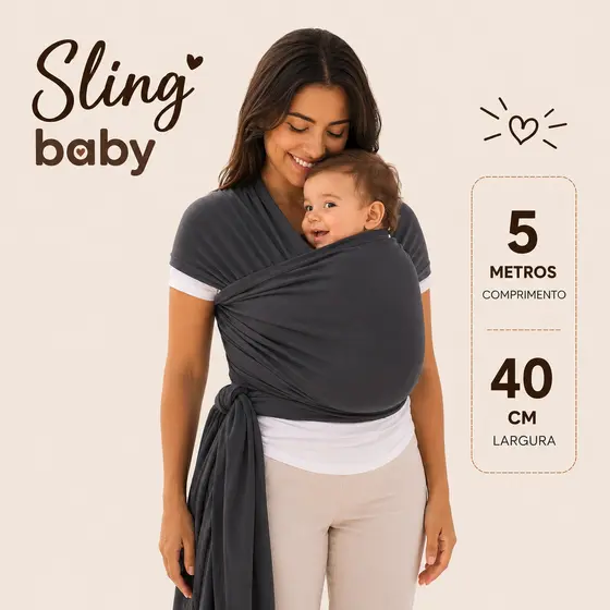 Sling Bebê Canguru Wrap Malha Conforto