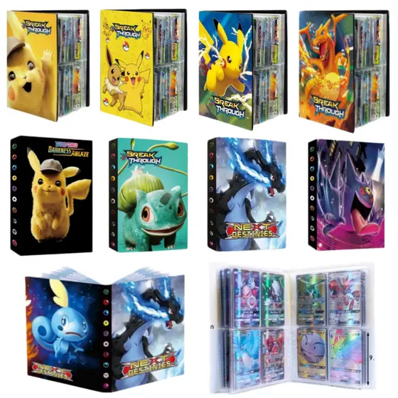 Álbum Pokémon Porta Cartas TCG 240 ou 400 Cartas Organizador para Cartas Yu-Gi-Oh MTG