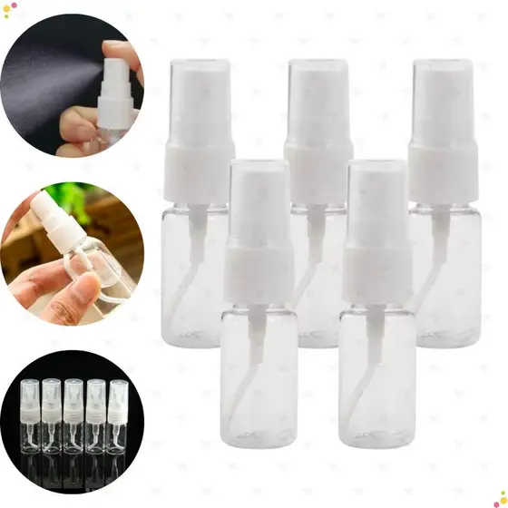Kit 5/10/15 Borrifador 10ml Spray Frasco Transparente Válvula Pulverizador Para Água Perfume Viagens