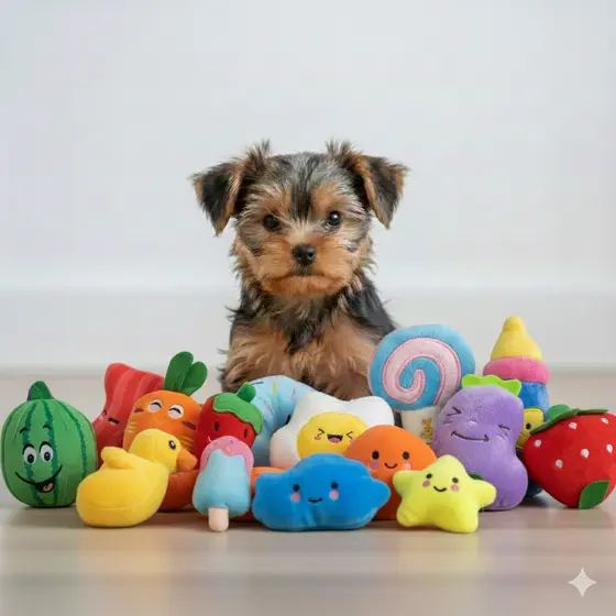 Kit 4 Brinquedos De Pelúcia Aleatório com apito Para Cães e Gatos Pet Premium