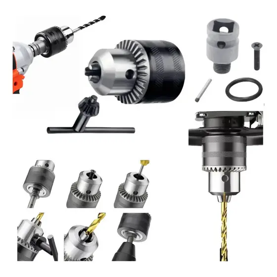 Kit 6 Mandril Chave 1/2 Rosca 1,5-13mm + Adaptador De Impacto
