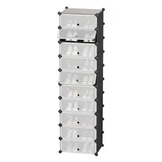 SONGMICS Sapateira Multiuso para Calçados 10 Andares, Prateleira Plástica com Portas, Armário para 10 Pares, com Marte