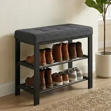 SONGMICS Banco Estofado para Sapatos, Organizador de Sapatos com Almofada, Estilo Moderno, para Sala, Quarto
