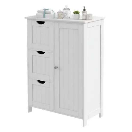 SONGMICS Armário Multiuso com 3 Gavetas, Prateleira Ajustável, Gabinete de Armazenamento para Cozinha, Banheiro ou Sala