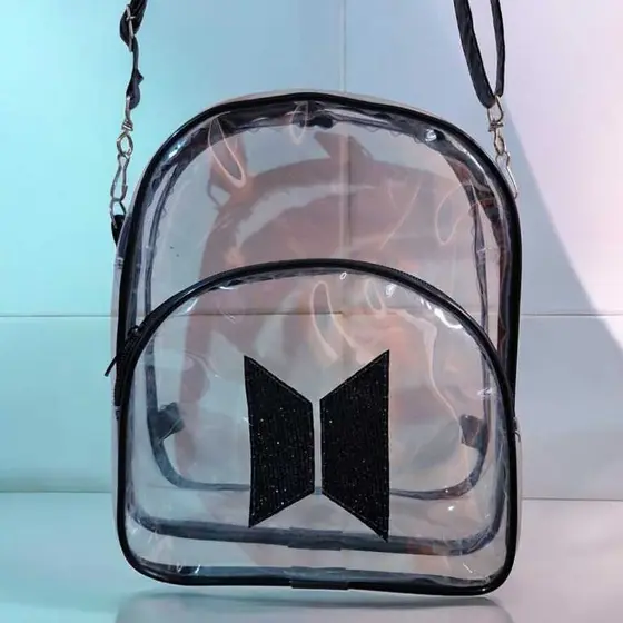 Mochila Transparente BTS  2 em 1 bolsa e mochila