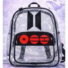 Mochila Transparente BTS Feminina 32cm Resistente Estilosa Kpop Com Bolso Frontal Moda 2026