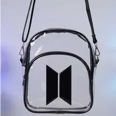 Bolsa Mochila Transparente BTS Transversal 2 em 1 Ideal para Shows e Eventos - Alta Qualidade