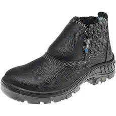 Bota Botina Elástico Cano Curto Segurança Ocupacional EPI Marluvas 95B19-Bp Couro bico PVC Solado Bidensidade
