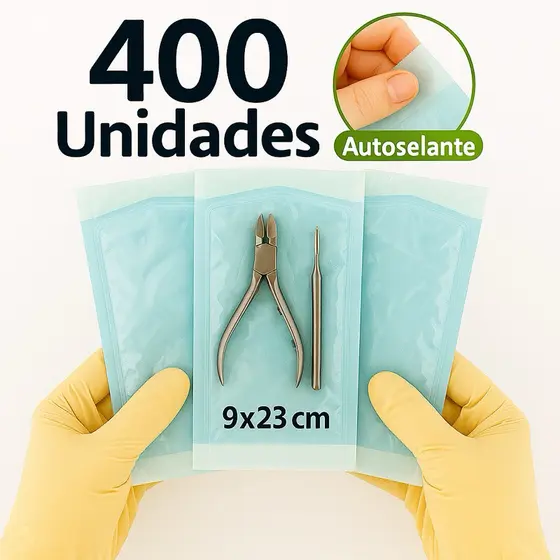 200/400 Unidades Envelopes Auto Selante para Esterilização 9X23CM