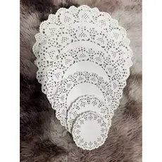 Kit Papel Doilie Redondo Rendado C/100 Para Pratos 8,5cm 11cm 16cm 21cm 26cm 31cm