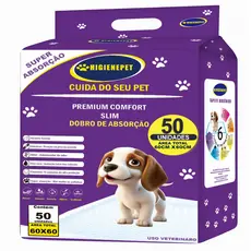 Tapete Higiênico Cães 60x60 50 Unidades Premium Higienepet