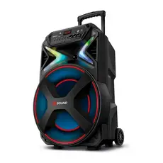 Caixa de Som Amp Mondial CM-1000-N 1000W Bluetooth RGB Woofer 15 Microfone Eco Guitarra Karaoke USB