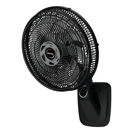Ventilador De Parede Mallory Smart Control 140w Estrutura Preto Pás Grafite Diâmetro 40 Cm 127v